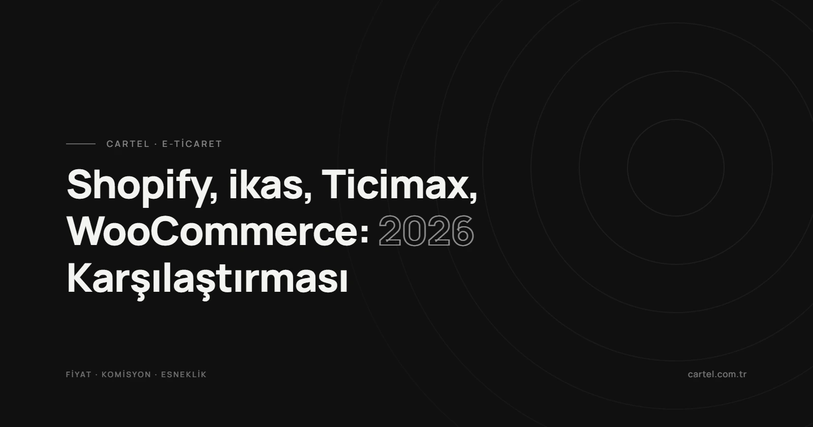 Shopify, ikas, Ticimax, WooCommerce: 2026 Karşılaştırması kapak görseli