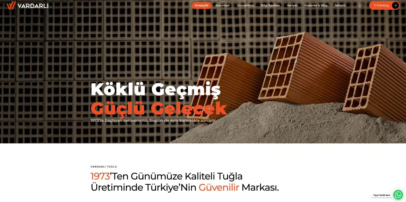 Vardarlı Tuğla kurumsal web sitesi tasarımı